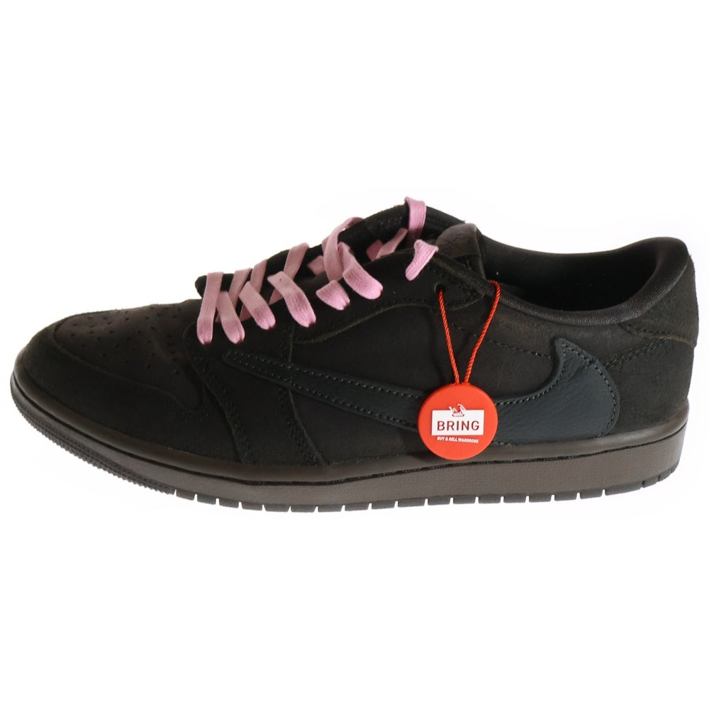 NIKE(ナイキ) ×TRAVIS SCOTT AIR JORDAN 1 LOW OG SP VELVET BROWN AND DARK MOCHA トラヴィススコット エアジョーダン1 ローカットスニーカー US8.5/26.5cm ブラウン