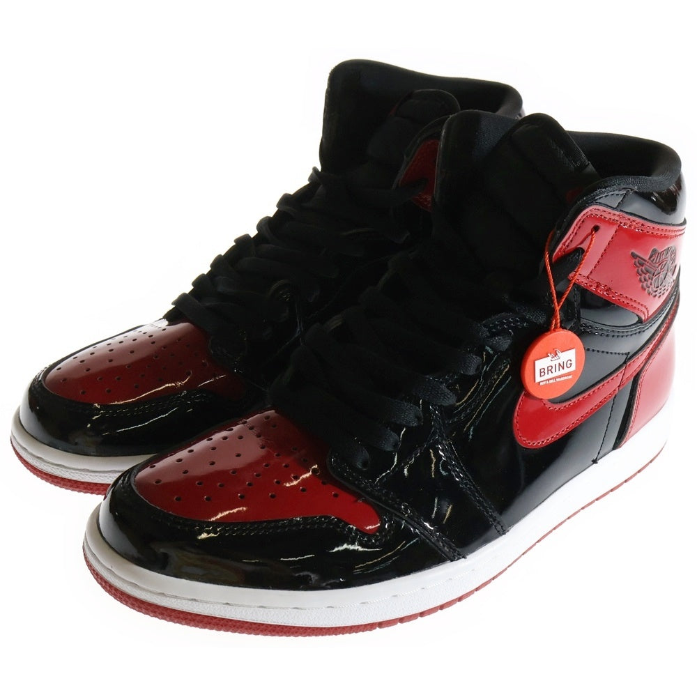 NIKE(ナイキ) AIR JORDAN 1 RETRO HIGH OG Patent Bred 555088-063 エアジョーダン1 パテント ブレッド ハイカットスニーカー ブラック/レッド US10/28.0cm
