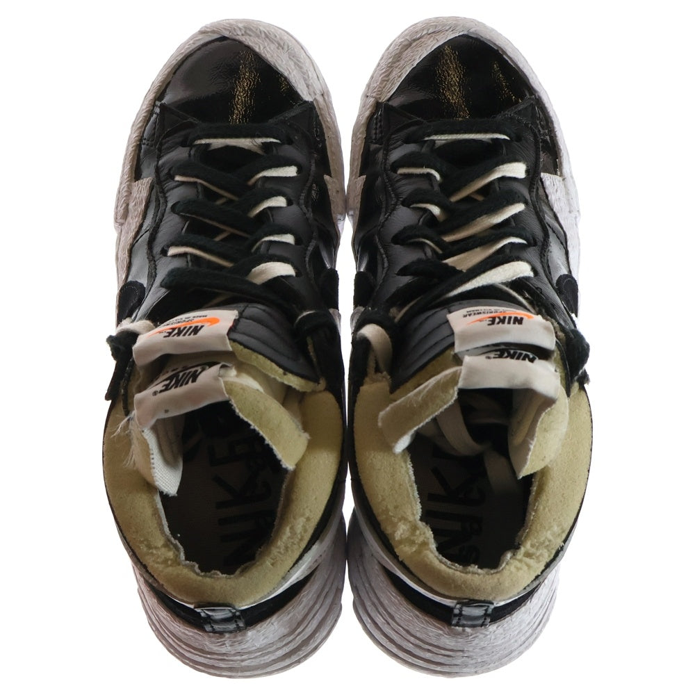 NIKE(ナイキ) ×SACAI BLAZER LOW BLACK PATENT ナイキ サカイ ブレーザー ブラックパテント ローカットスニーカー US8/26.0cm ブラック