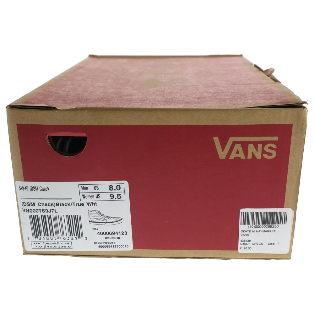 VANS(ヴァンズ) Sk8 Hi Dover Street Market スケート ハイ ドーバーストリートマーケット ローカットスニーカー US8/26.0cm ブラック/ホワイト