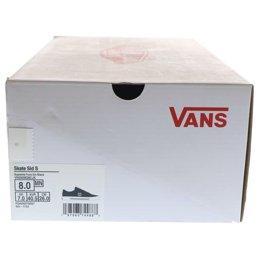 SUPREME(シュプリーム) ×VANS Skate Sid S Fuck Em スケート シッド シュプリーム ファックエム ブラック ローカットスニーカーシューズ US8/26.0cm ブラック