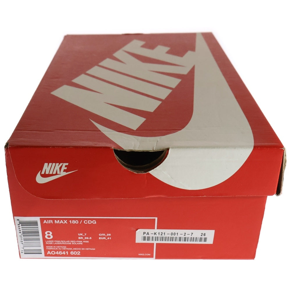NIKE(ナイキ) ×COMME des GARCONS AIR MAX 180 コム デ ギャルソン エアマックス ローカットスニーカー US8/26.0cm ピンク