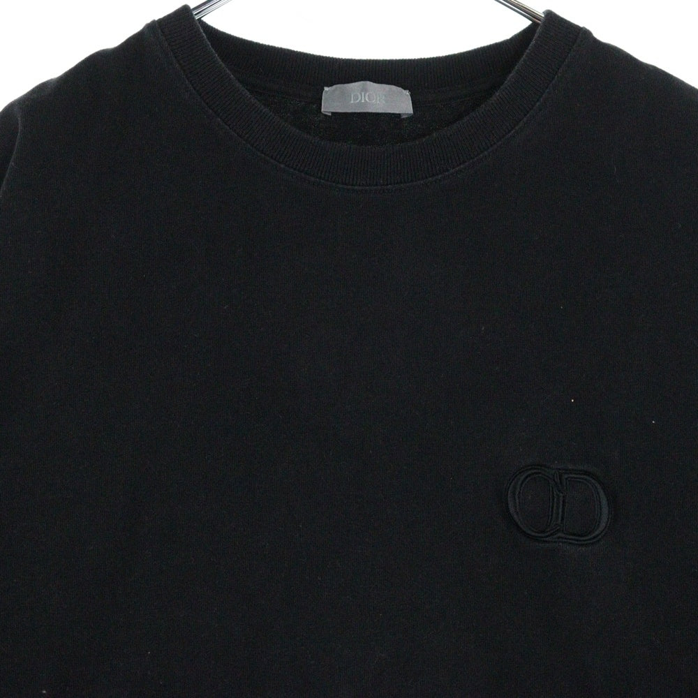 DIOR(ディオール) CD ICON CDアイコン ロゴ刺繍 クルーネック 半袖Tシャツ カットソー ブラック 943J605A0554
