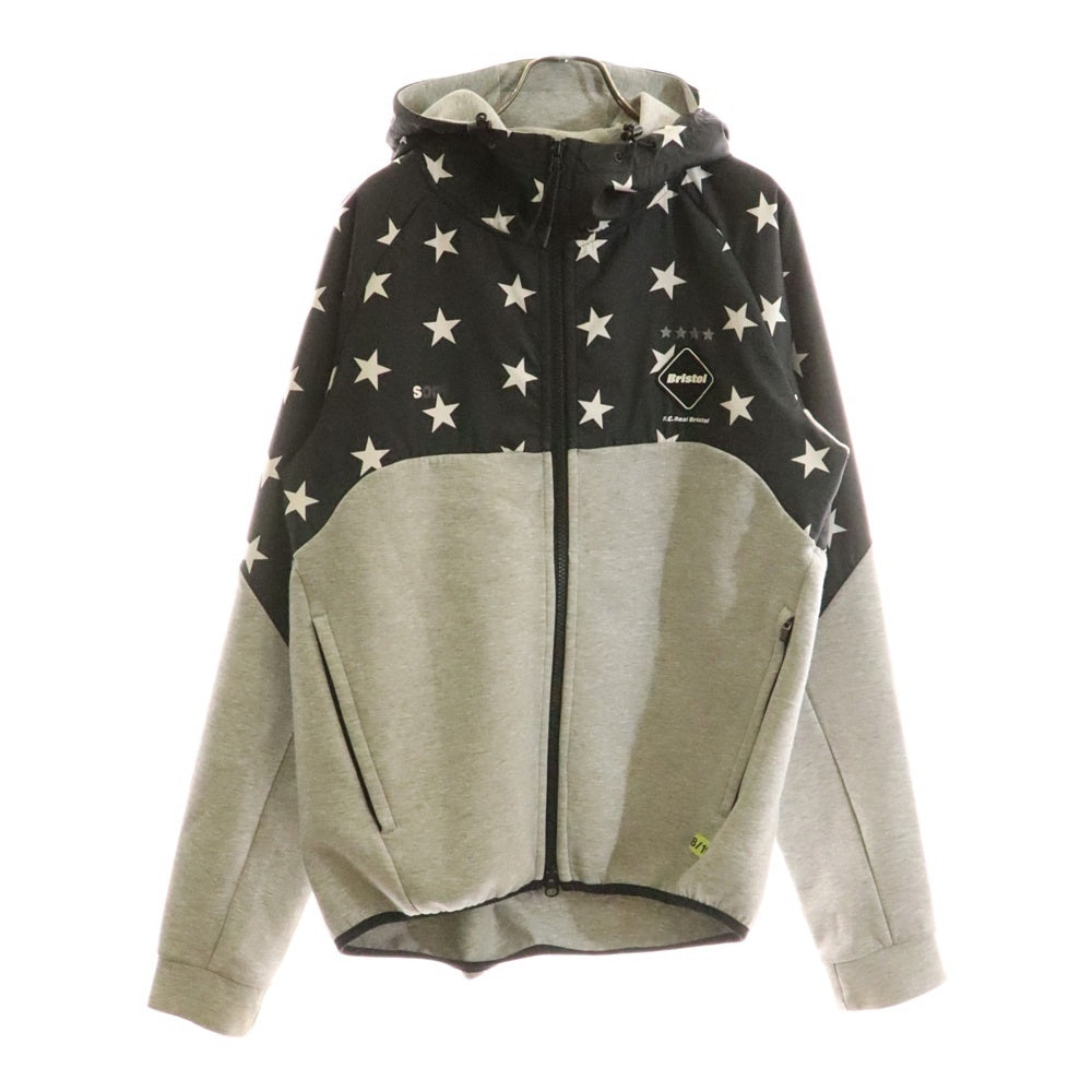 F.C.R.B./F.C.Real Bristol/FCRB(エフシーアールビー/エフシーレアルブリストル) 18AW VENTILATION HOODY FCRB-189029 ベンチレーションフーディー ジップアップパーカー グレー/ブラック