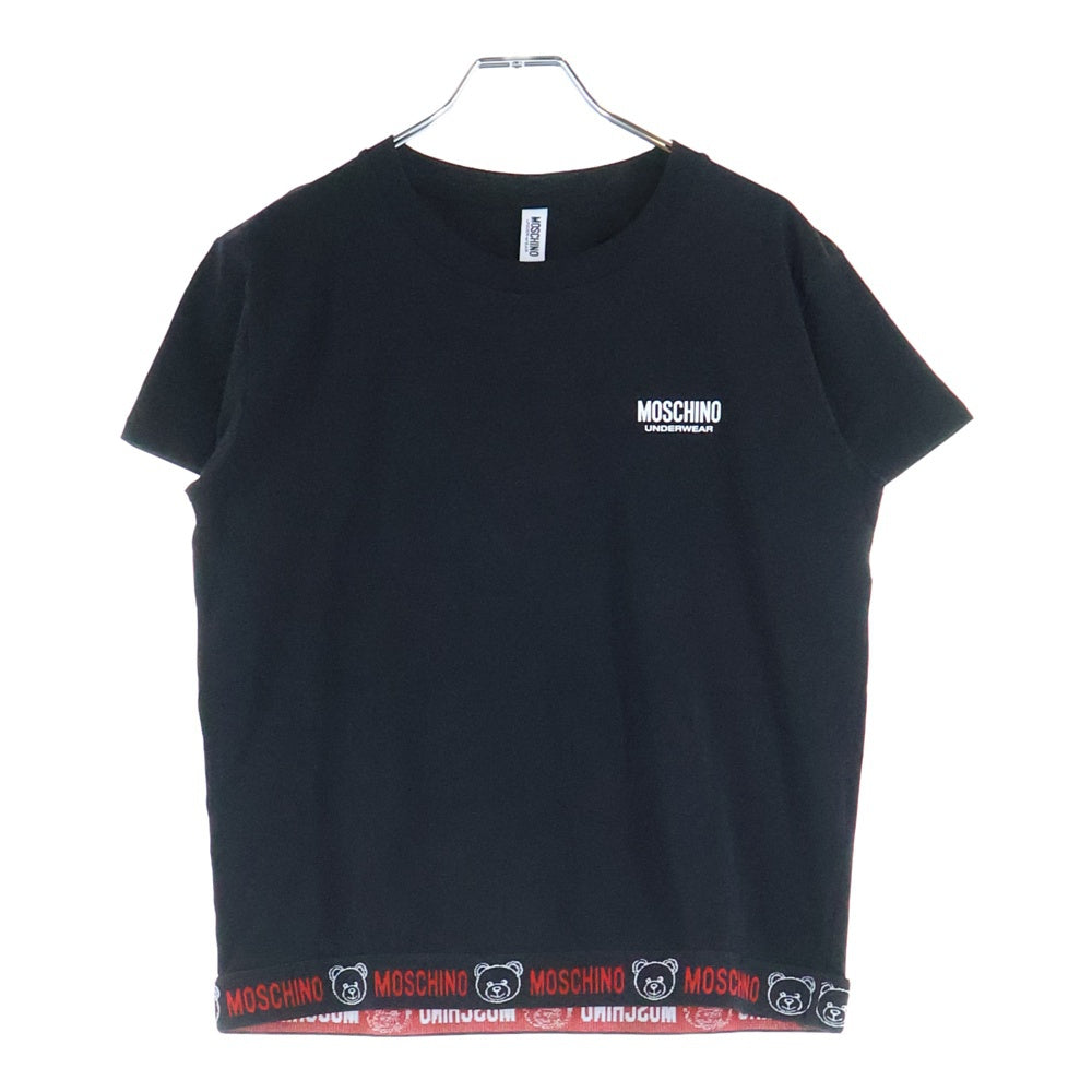 MOSCHINO(モスキーノ) BEARラインロゴプリント 半袖Tシャツ クルーネックカットソー ZUA1920 ブラック