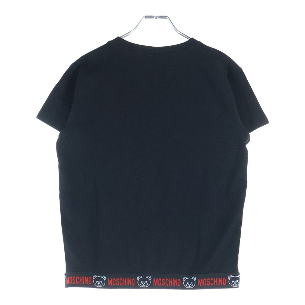 MOSCHINO(モスキーノ) BEARラインロゴプリント 半袖Tシャツ クルーネックカットソー ZUA1920 ブラック