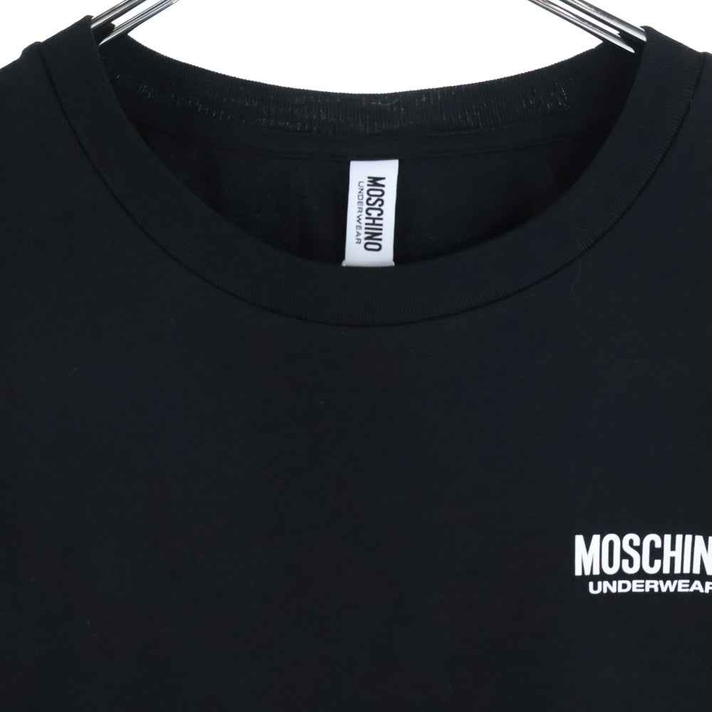 MOSCHINO(モスキーノ) BEARラインロゴプリント 半袖Tシャツ クルーネックカットソー ZUA1920 ブラック