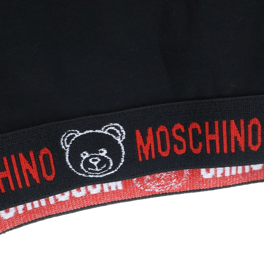 MOSCHINO(モスキーノ) BEARラインロゴプリント 半袖Tシャツ クルーネックカットソー ZUA1920 ブラック