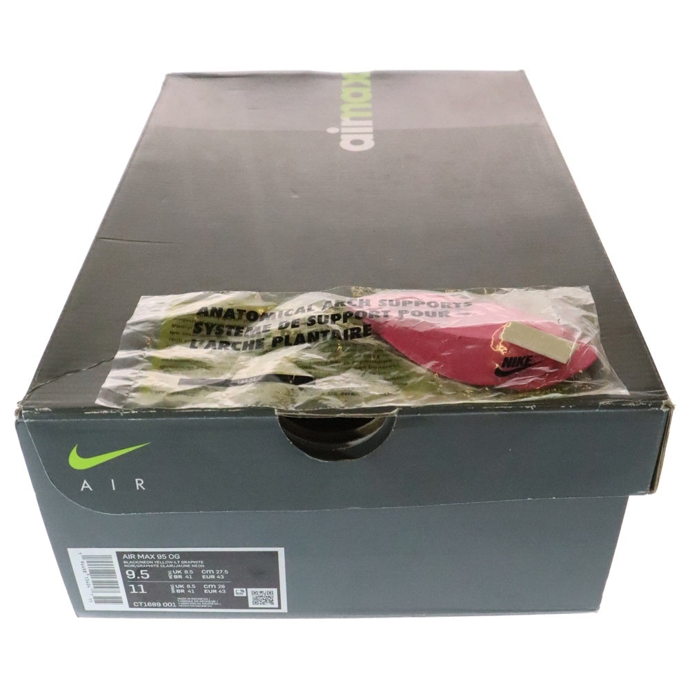 NIKE(ナイキ) AIR MAX 95 OG NEON YELLOW CT1689-001 エアマックス イエローグラデ ローカットスニーカー US9.5/27.5cm グレー/イエロー
