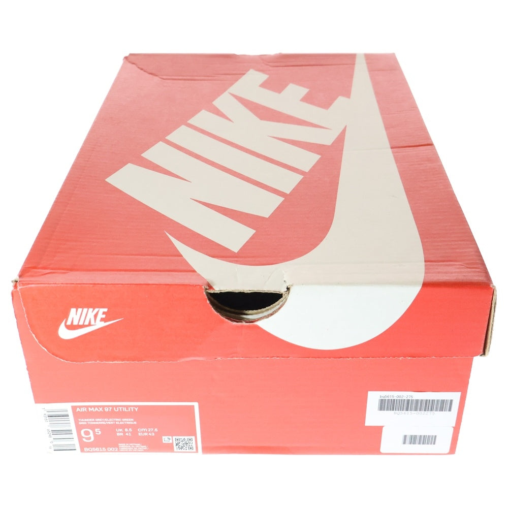 NIKE(ナイキ) AIR MAX 97 UTILITY GREY ELECTRIC GREEN BQ5615-002 エアマックス97 ユーティリティ グレー エレクトリック ローカットスニーカー US9.5/27.5cm グリーン