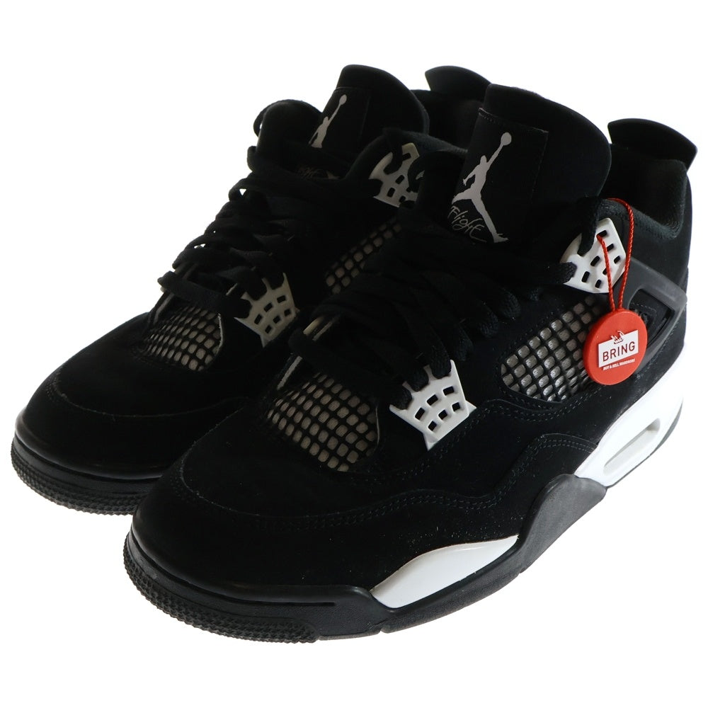 NIKE(ナイキ) AIR JORDAN 4 RETRO WHITE THUNDER FQ8138-001 エアジョーダン4 ホワイトサンダー ローカットスニーカー US8.5/26.5cm ブラック/ホワイト