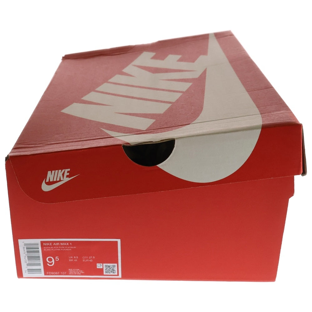 NIKE(ナイキ) AIR MAX1 FD9082-107 エアマックス ローカットスニーカー US9.5/27.5cm ホワイト/ブラック