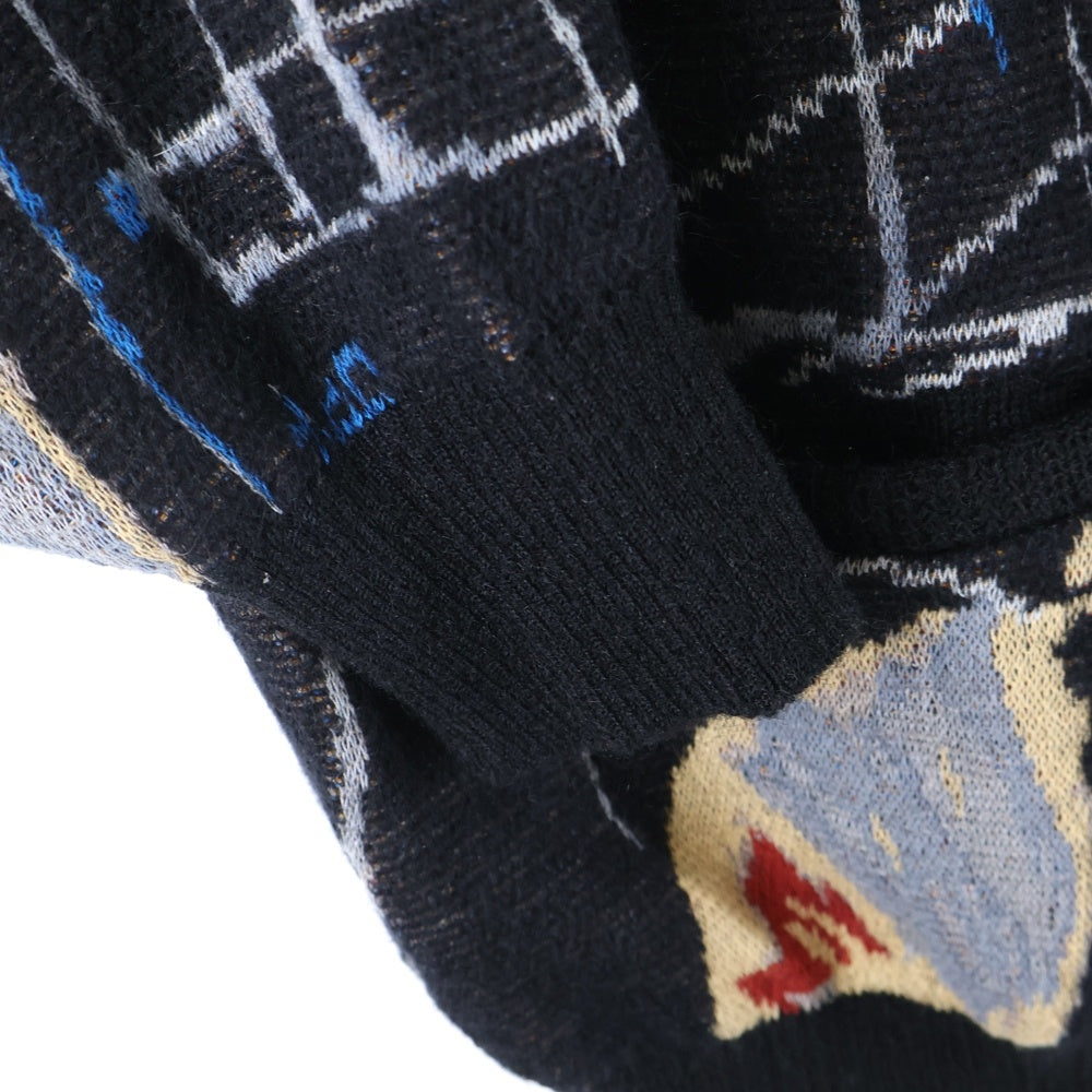 WACKO MARIA(ワコマリア) 22AW ×JEAN MICHEL BASQUIAT CARDIGAN TYPE-2 ジャンミシェル バスキア モヘヤ混 総柄 カーディガン マルチ