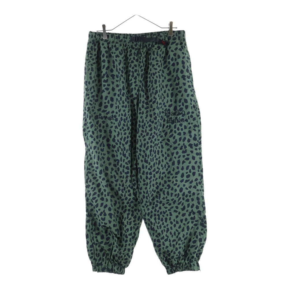 WACKO MARIA(ワコマリア) 23SS ×GRAMICCI グラミチ レオパード ロゴ刺繍 ナイロン トラックパンツ カーキ GMP3-S3024