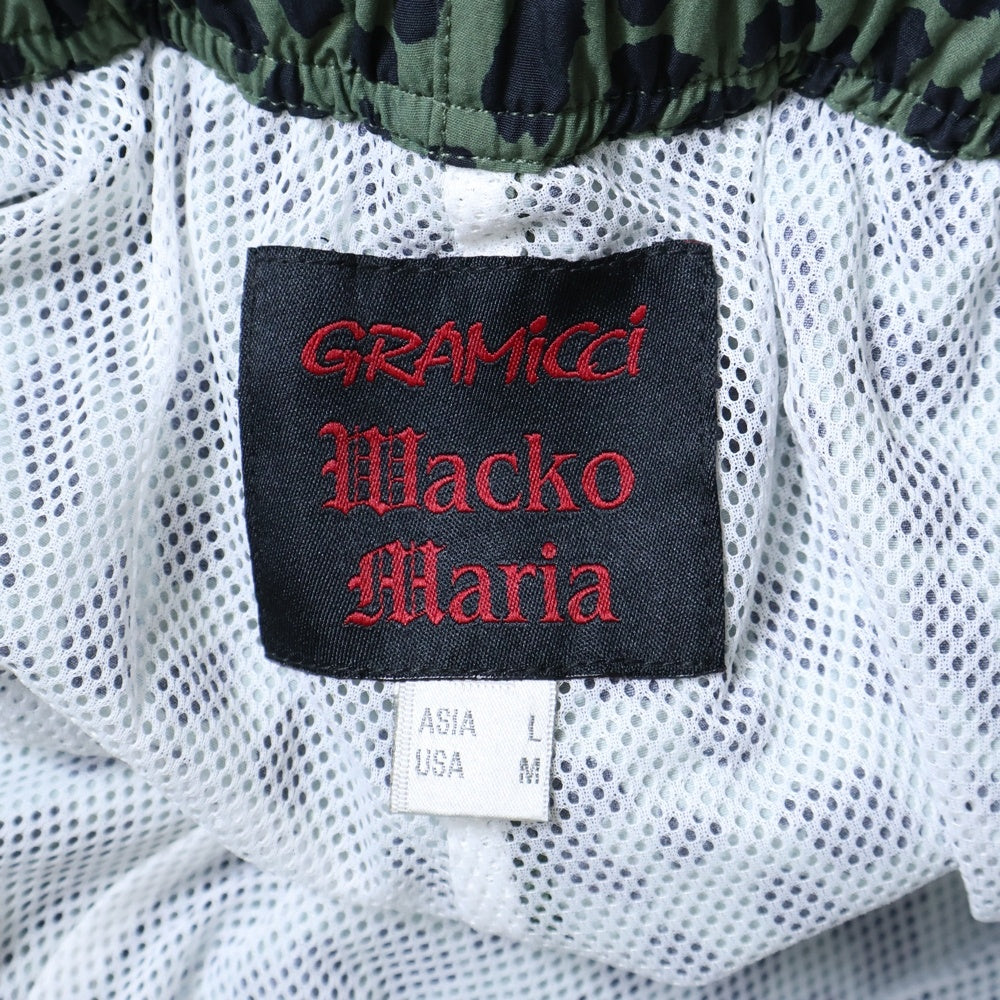 WACKO MARIA(ワコマリア) 23SS ×GRAMICCI グラミチ レオパード ロゴ刺繍 ナイロン トラックパンツ カーキ GMP3-S3024