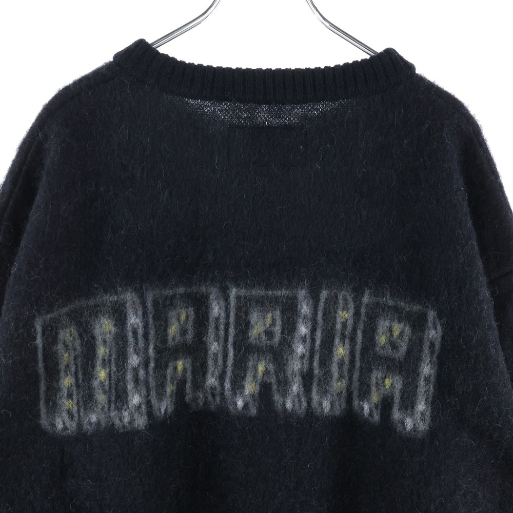 WACKO MARIA(ワコマリア) 23AW LOGO MOHAIR KNIT JACQUARD SWEATER 23FW-WMK-KN16 ロゴ モヘヤ混 クルーネック ニット セーター ブラック