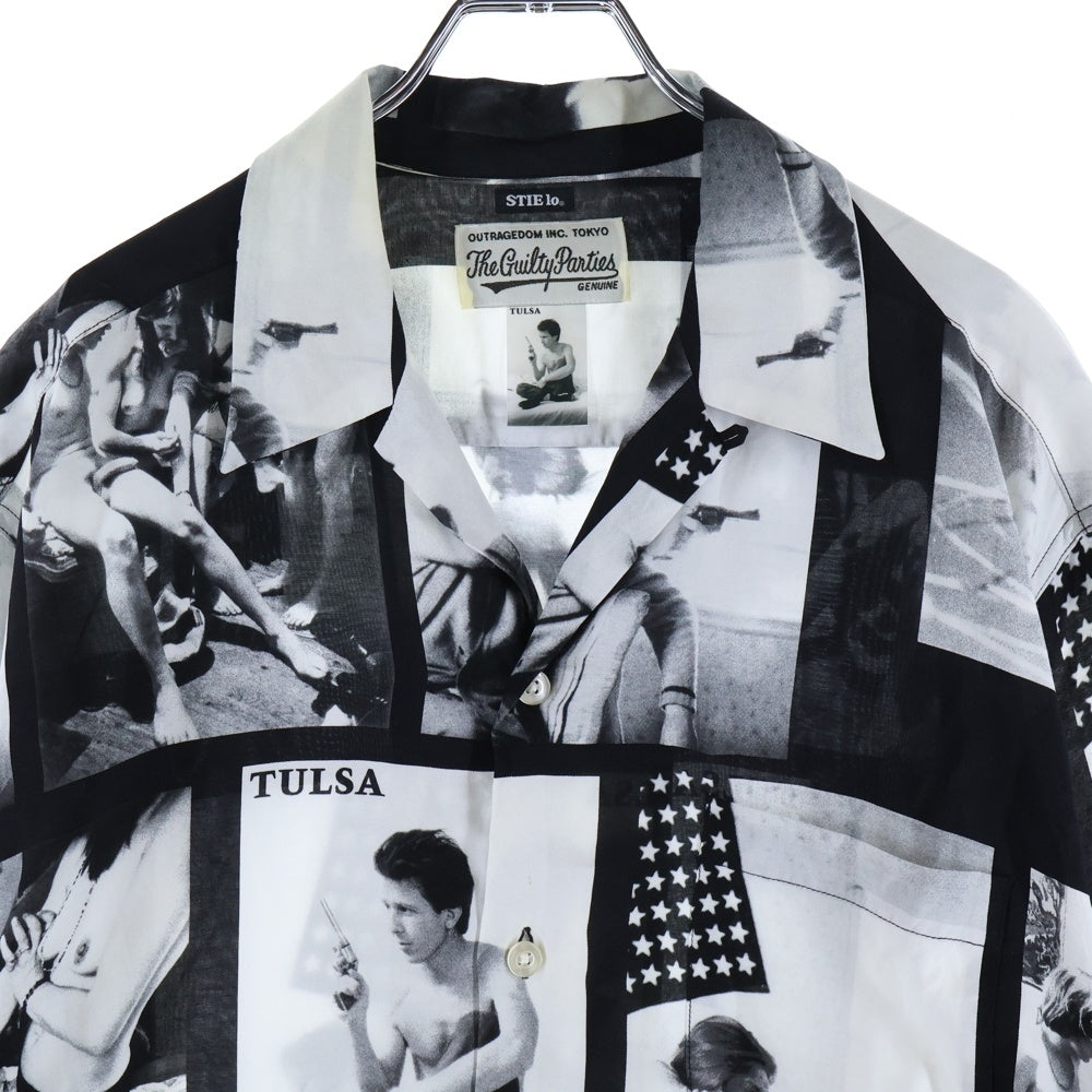 WACKO MARIA(ワコマリア) 21SS LARRY CLARK TULSA HAWAIIAN SHIRT S/S ラリークラーク レーヨン 開襟シャツ 半袖シャツ ホワイト/ブラック