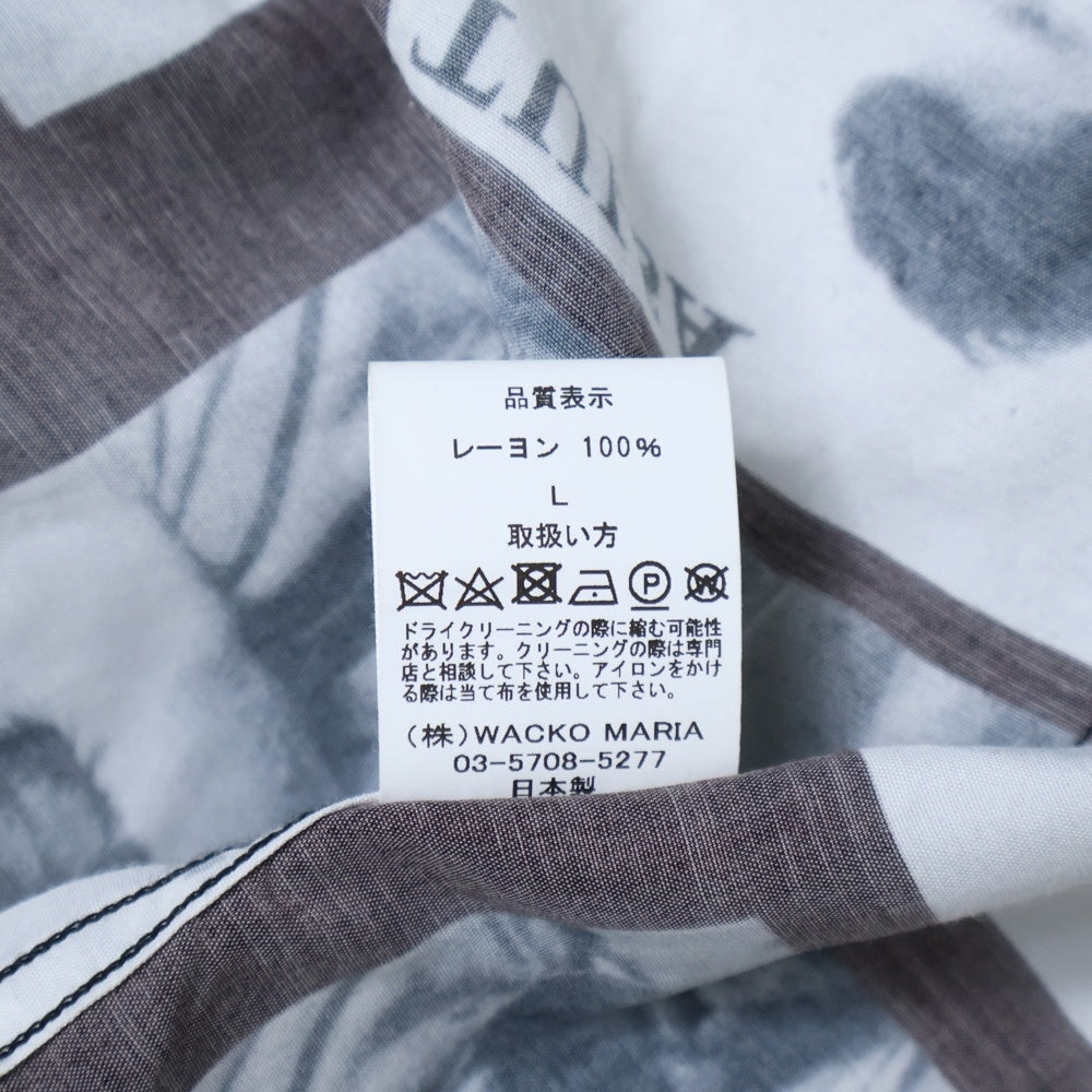 WACKO MARIA(ワコマリア) 21SS LARRY CLARK TULSA HAWAIIAN SHIRT S/S ラリークラーク レーヨン 開襟シャツ 半袖シャツ ホワイト/ブラック