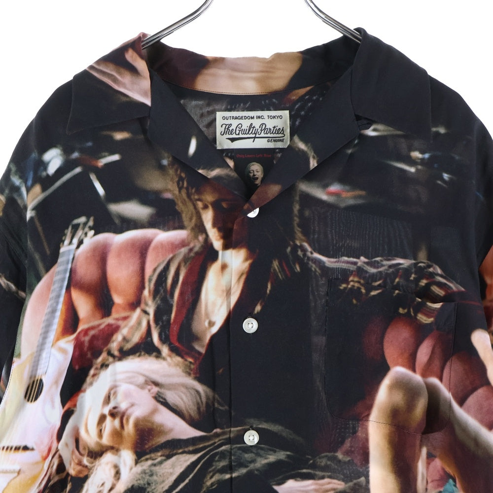 WACKO MARIA(ワコマリア) ×JIM JARMUSCH only lovers left alive ジムジャームッシュ プリント 半袖アロハシャツ ブラック