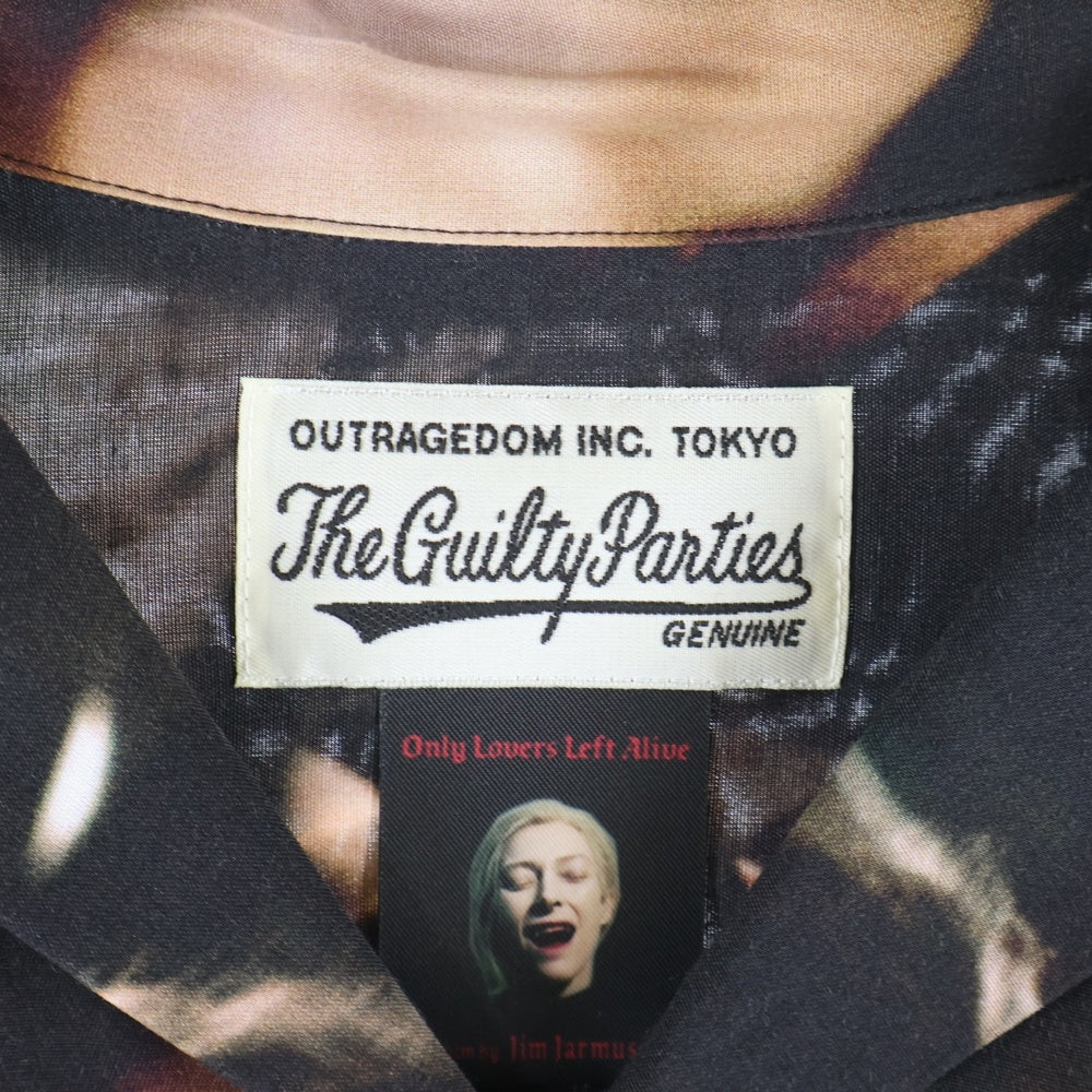 WACKO MARIA(ワコマリア) ×JIM JARMUSCH only lovers left alive ジムジャームッシュ プリント 半袖アロハシャツ ブラック