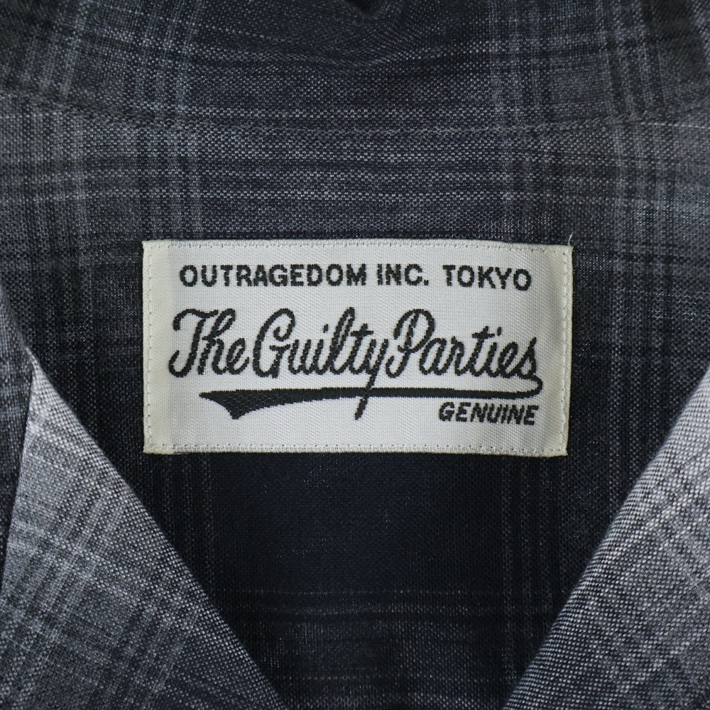WACKO MARIA(ワコマリア) OMBRE CHECK OPEN COLLAR SHIRT L/S TYPE-1 23FW-WMS-OC01 オンブレチェック レーヨン オープンカラー 長袖シャツ グレー