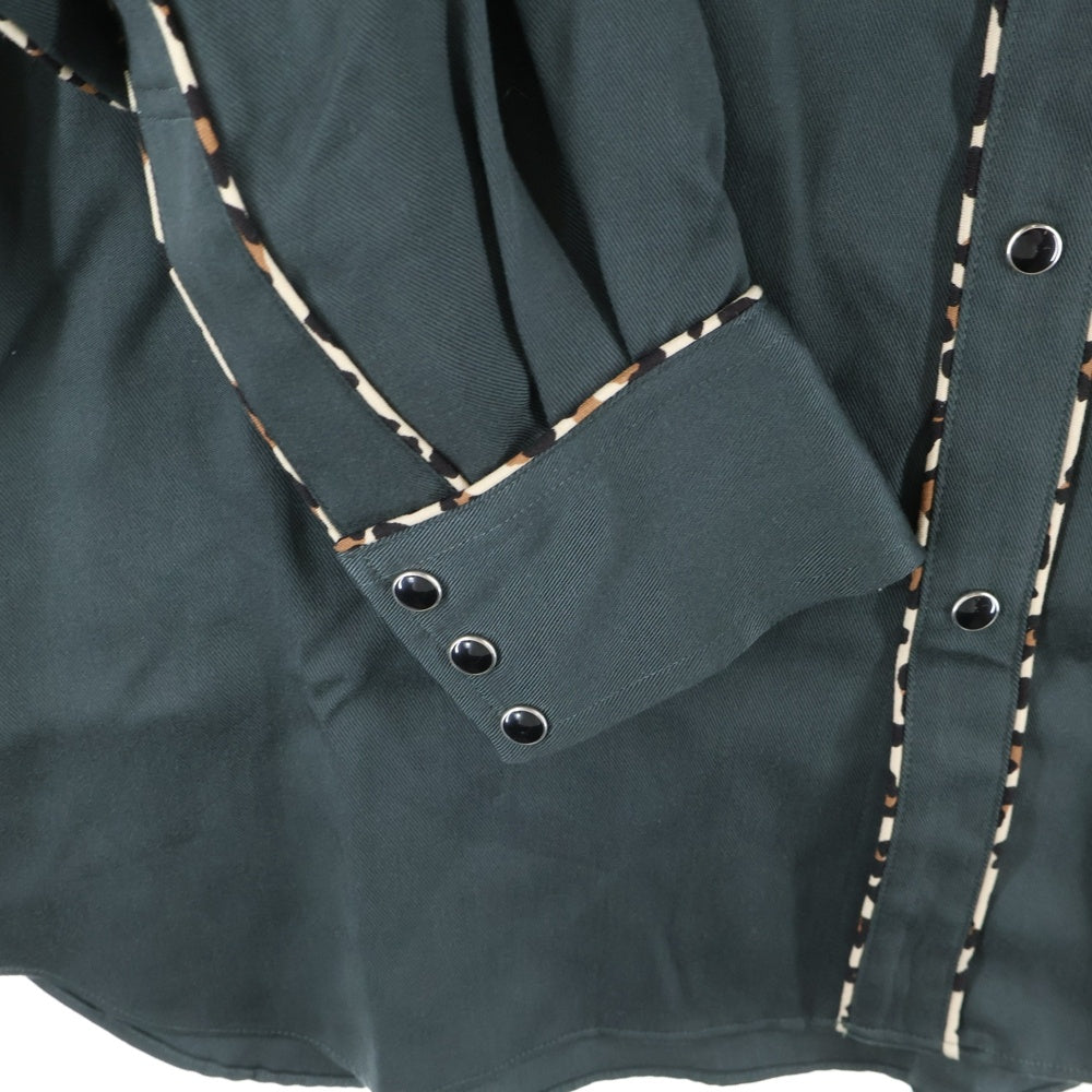 WACKO MARIA(ワコマリア) 23AW WESTERN SHIRT 23FW-WMS-WS01 リヨセル 長袖ウエスタンシャツ グリーン