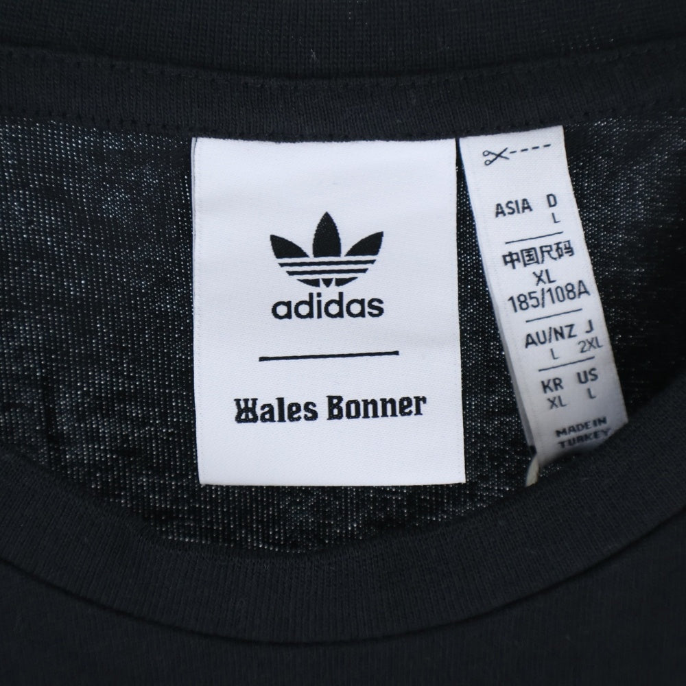 adidas(アディダス) ×WALES BONNER WB S/S TEE IM8402 ウェールズ ボナー クルーネック 半袖Tシャツ カットソー ブラック