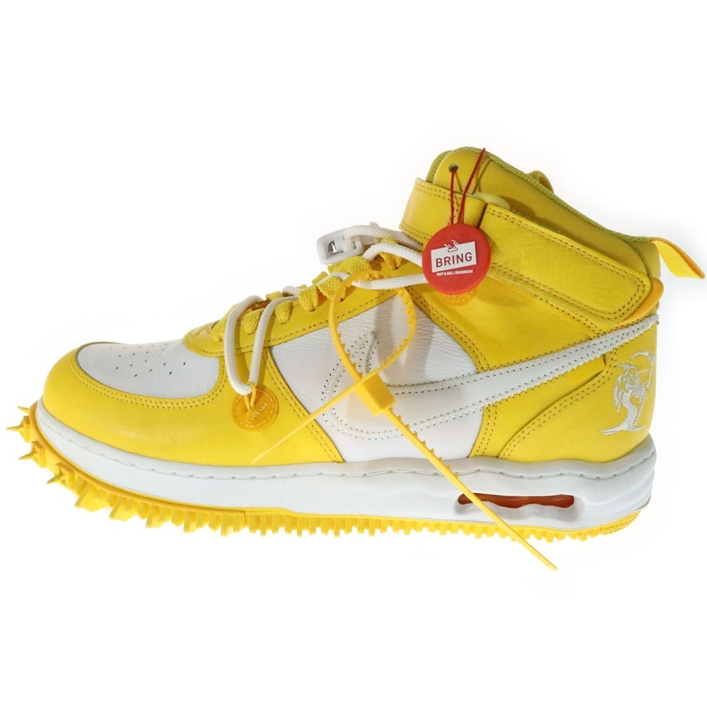 NIKE(ナイキ) ×Off-White AIR FORCE 1 MID SP LTHR White and Varsity Maize DR0500-101 オフホワイト エアフォースワン ミッドカットスニーカー US13/31.0cm