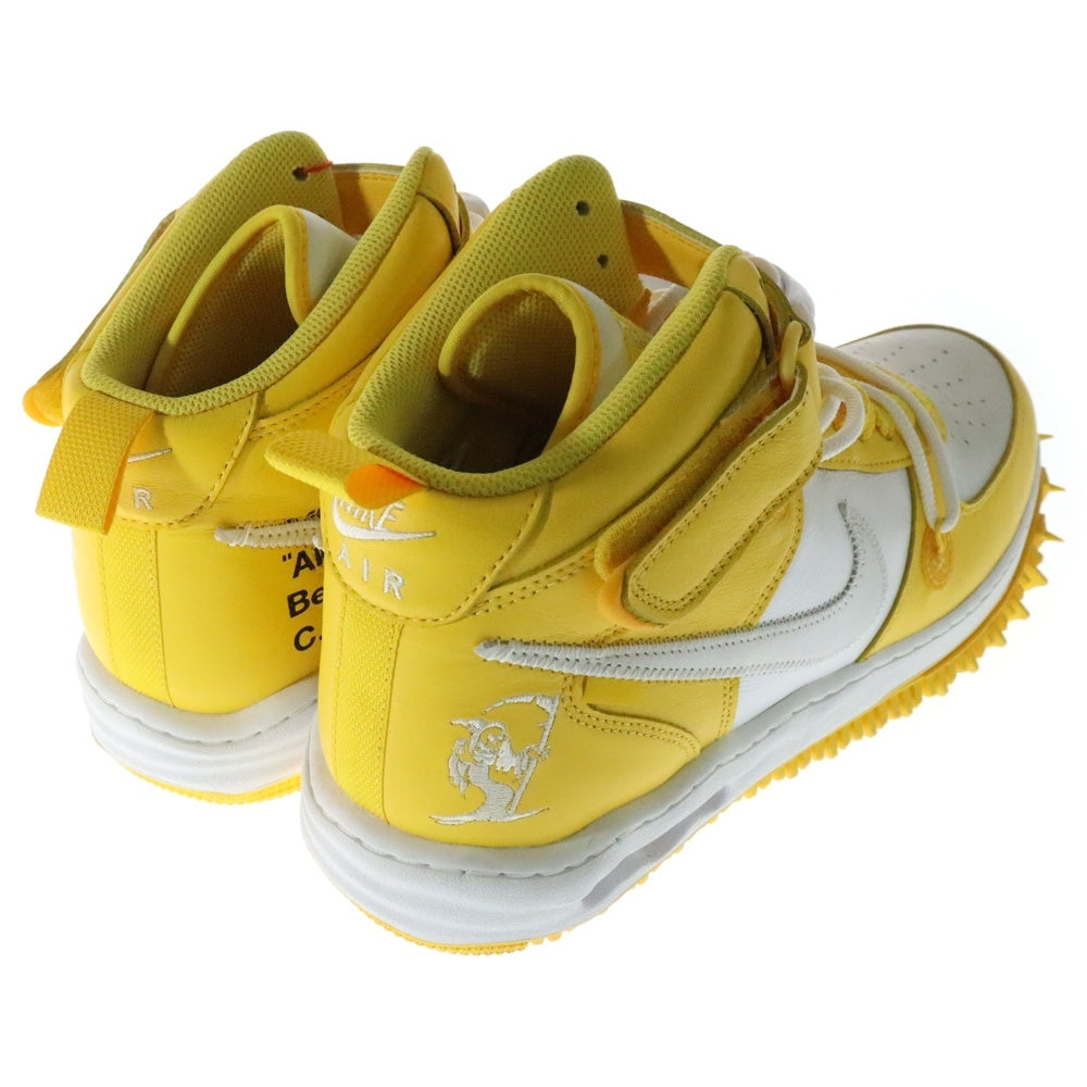 NIKE(ナイキ) ×Off-White AIR FORCE 1 MID SP LTHR White and Varsity Maize DR0500-101 オフホワイト エアフォースワン ミッドカットスニーカー US13/31.0cm