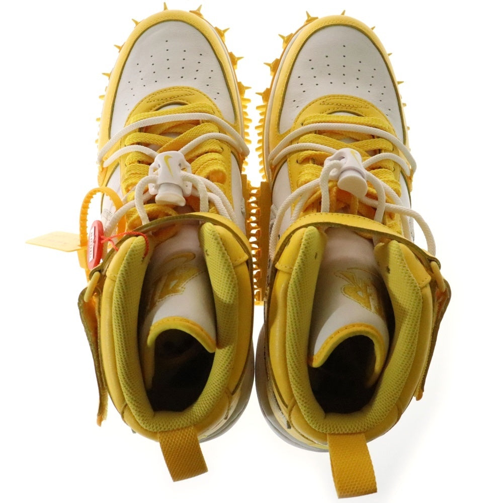 NIKE(ナイキ) ×Off-White AIR FORCE 1 MID SP LTHR White and Varsity Maize DR0500-101 オフホワイト エアフォースワン ミッドカットスニーカー US13/31.0cm