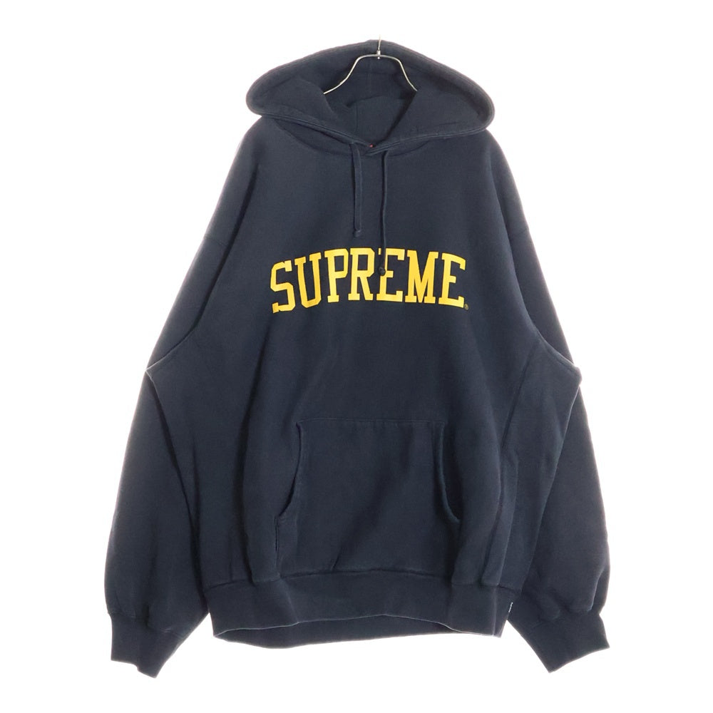 SUPREME(シュプリーム) 23AW Varsity Hooded Sweatshirt バーシティロゴプリントプルオーバースウェットパーカー フーディー ブラック