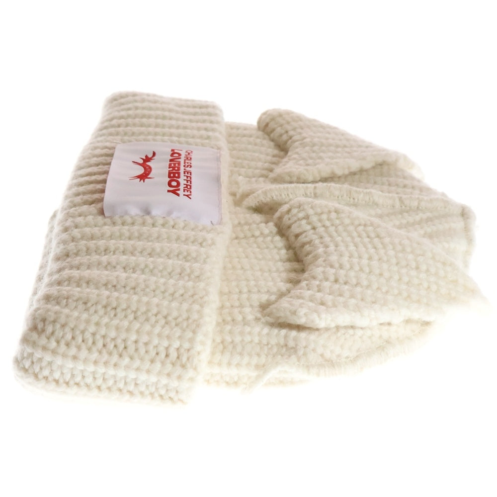 CHARLES JEFFREY LOVERBOY(チャールズジェフリーラバーボーイ) LABEL BEANIE ラベルビーニー ニット帽 ホワイト