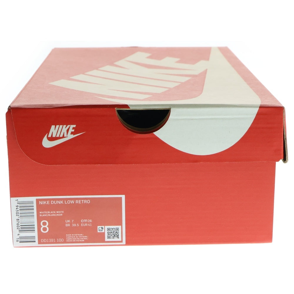 NIKE(ナイキ) DUNK LOW RETRO PANDA DD1391-100 ダンクロー レトロ パンダ ローカットスニーカー ブラック/ホワイト US8/26.0cm