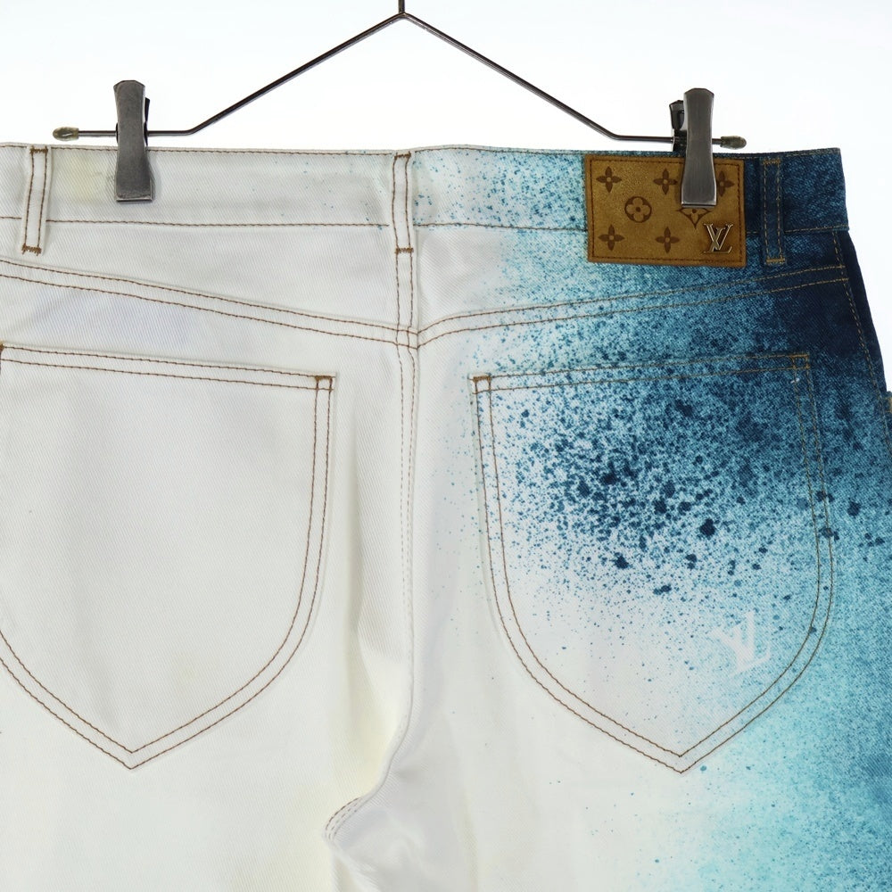 LOUIS VUITTON(ルイヴィトン) 23SS Spray Print Denim Pants LVスプレープリントデニムパンツ ホワイト RM231M U13 HOD10X