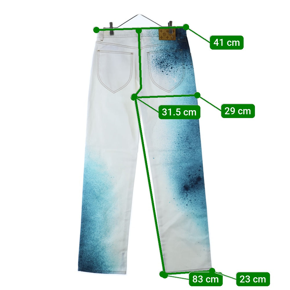 LOUIS VUITTON(ルイヴィトン) 23SS Spray Print Denim Pants LVスプレープリントデニムパンツ ホワイト RM231M U13 HOD10X