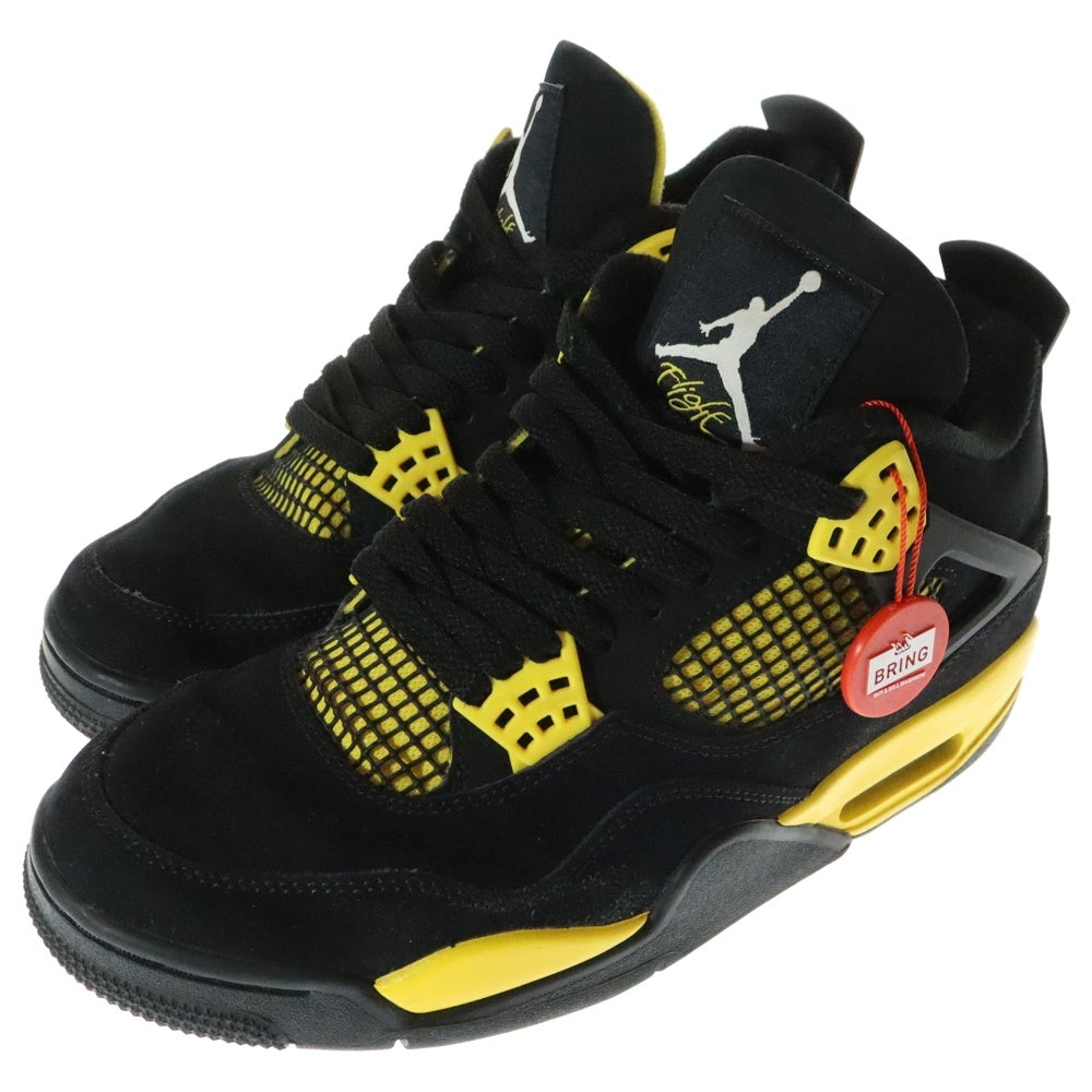 NIKE(ナイキ) AIR JORDAN 4 RETRO THUNDER DH6927-017 エアジョーダン 4 レトロ サンダー ハイカットスニーカー US8/26.0cm ブラック/イエロー