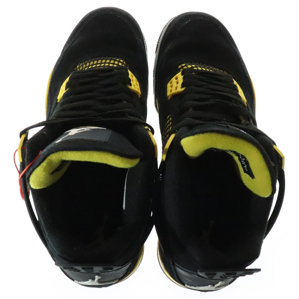 NIKE(ナイキ) AIR JORDAN 4 RETRO THUNDER DH6927-017 エアジョーダン 4 レトロ サンダー ハイカットスニーカー US8/26.0cm ブラック/イエロー