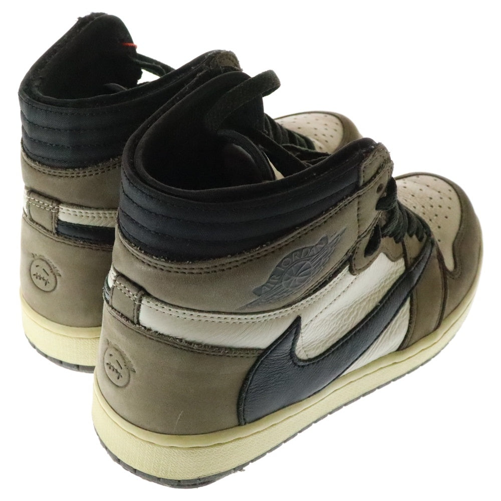 NIKE(ナイキ) ×TRAVIS SCOTT AIR JORDAN 1 RETRO HIGH OG TS SP CD4487-100 トラヴィススコット エアジョーダン1 ハイカットスニーカー ブラウン/ホワイト US9/27.0cm