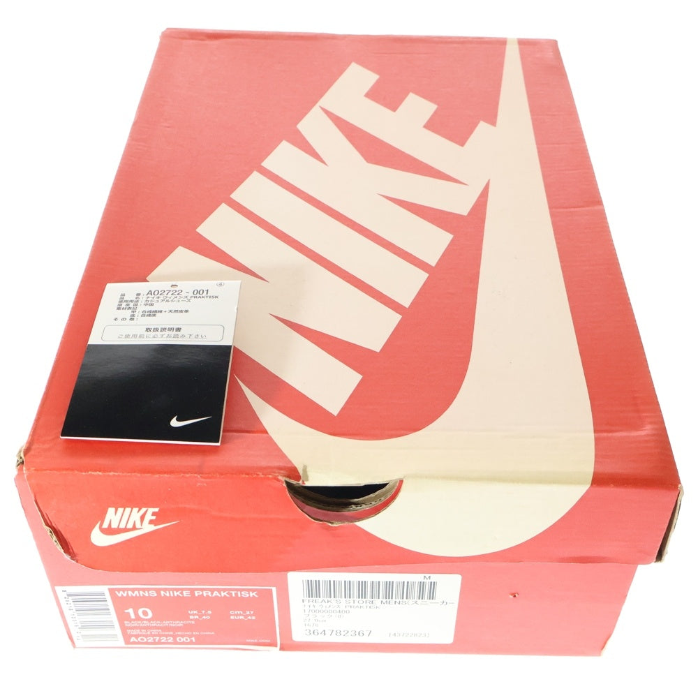 NIKE(ナイキ) WMNS PRAKTISK AO2722-001 プラクティス ローカットスニーカー US9/27.0cm ブラック