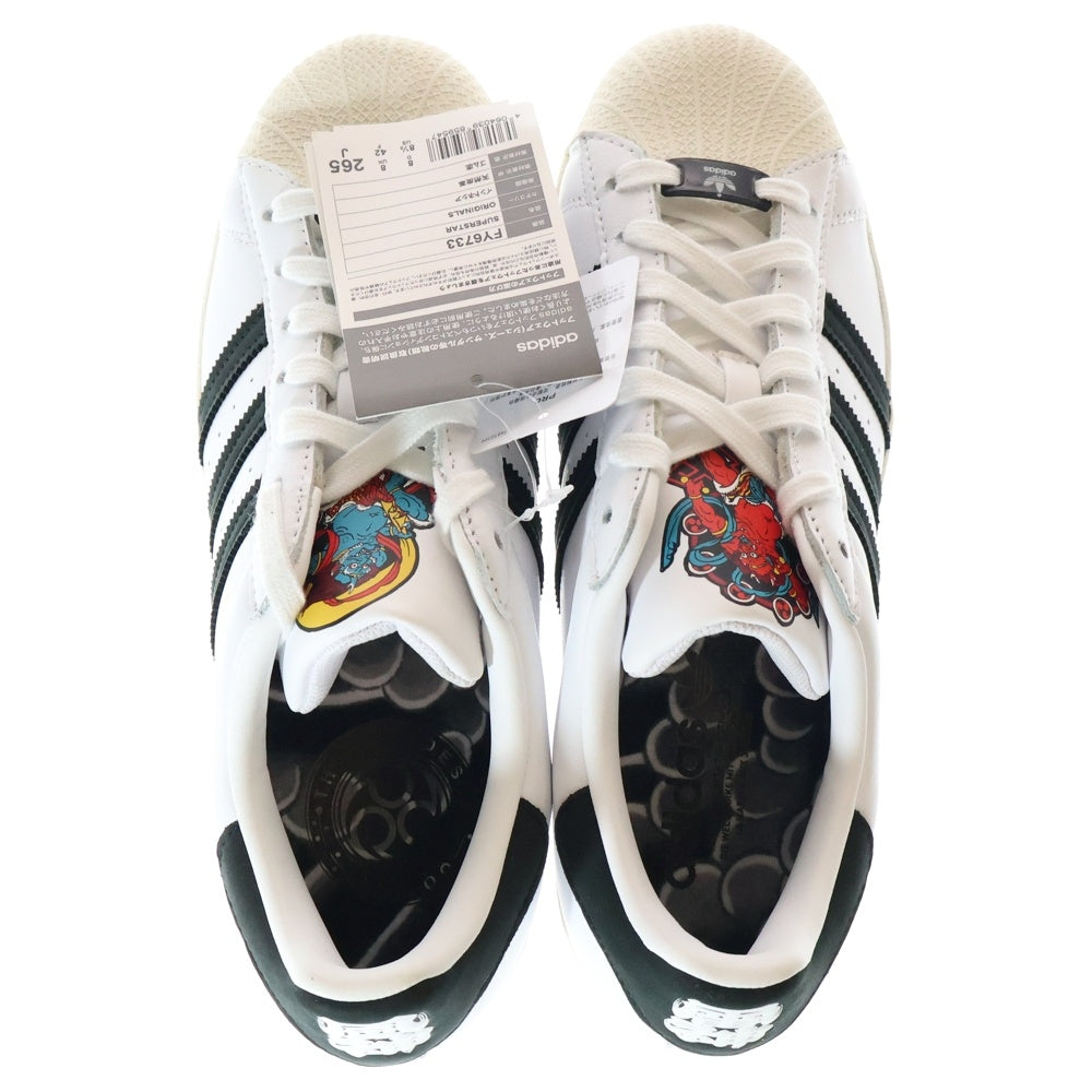 adidas(アディダス) SUPERSTAR THREE TIDES TATTOO FY6733 スーパースター スリータイズ タトゥー 風神 雷神 ローカットスニーカー ホワイト US8.5/26.5cm