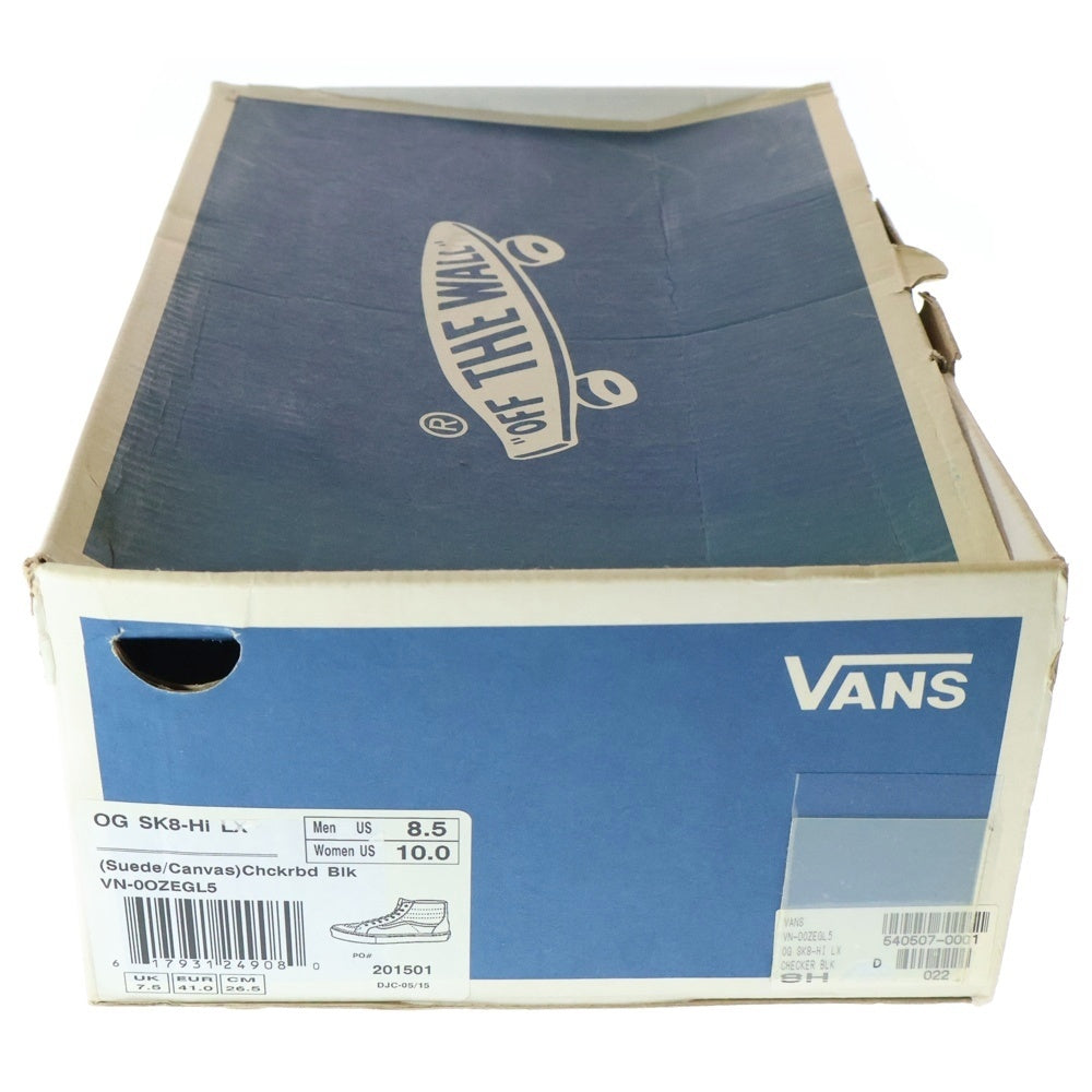 VANS(ヴァンズ) Sk8-Hi VN-0OZEGL5 スケートハイ ハイカットスニーカー ブラック/ホワイト US8.5/26.5cm