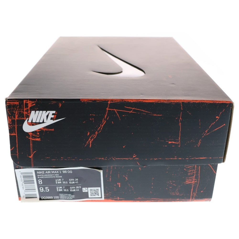 NIKE(ナイキ) AIR MAX 1 86 OG BIG BUBBLE RED DQ3989-100 エアマックス1 86 オリジナル ローカットスニーカー レッド/ホワイト US8/26.0cm