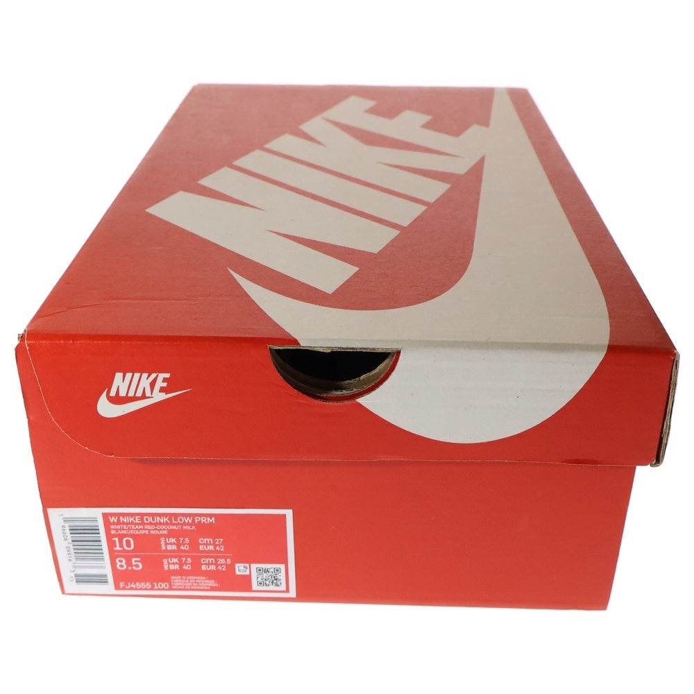 NIKE(ナイキ) WMNS DUNK LOW PRM TEAM RED AND WHITE FJ4555-100 ウィメンズ ダンク チームレッドアンドホワイト ローカットスニーカー ホワイト/レッド US10/27.0cm