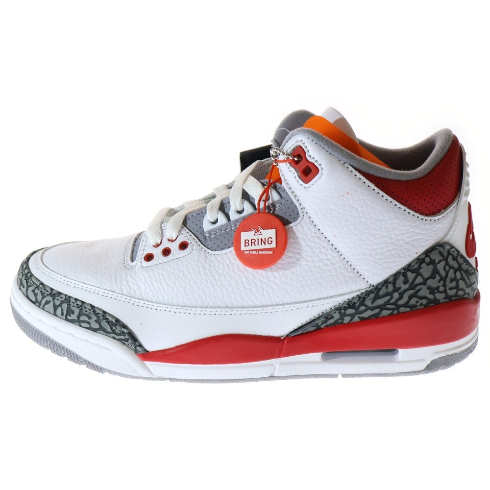 NIKE(ナイキ) AIR JORDAN 3 RETRO DN3707-160 エアジョーダン 3 レトロ ファイヤーレッド ハイカットスニーカー ホワイト/レッド US8/26.0cm