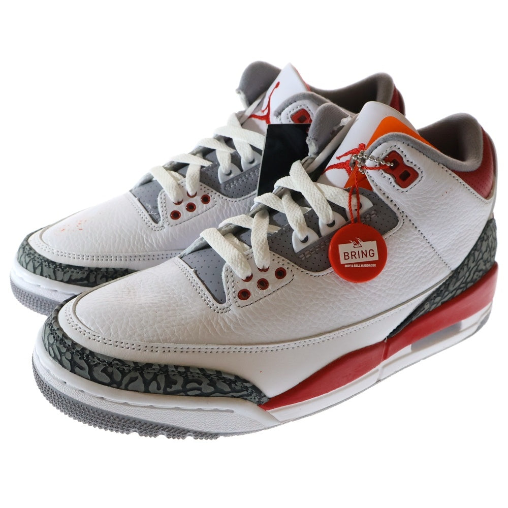 NIKE(ナイキ) AIR JORDAN 3 RETRO DN3707-160 エアジョーダン 3 レトロ ファイヤーレッド ハイカットスニーカー ホワイト/レッド US8/26.0cm