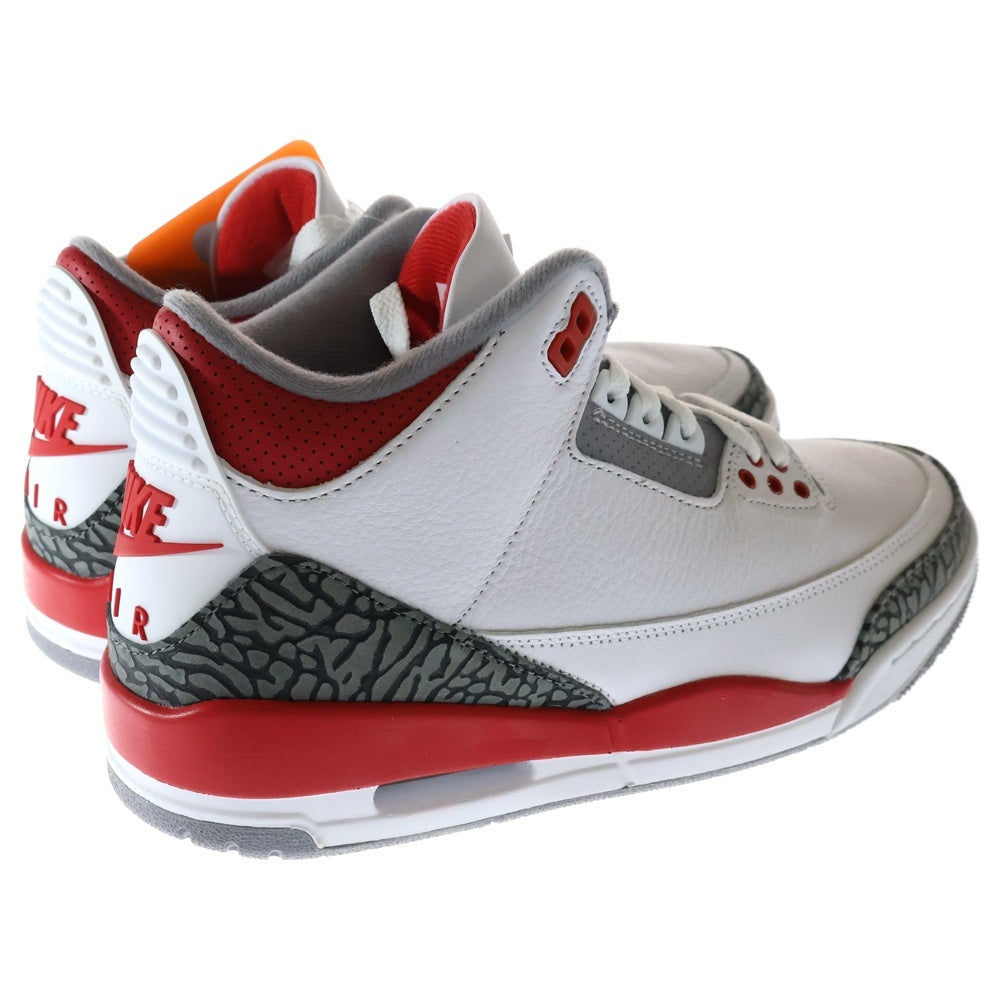 NIKE(ナイキ) AIR JORDAN 3 RETRO DN3707-160 エアジョーダン 3 レトロ ファイヤーレッド ハイカットスニーカー ホワイト/レッド US8/26.0cm