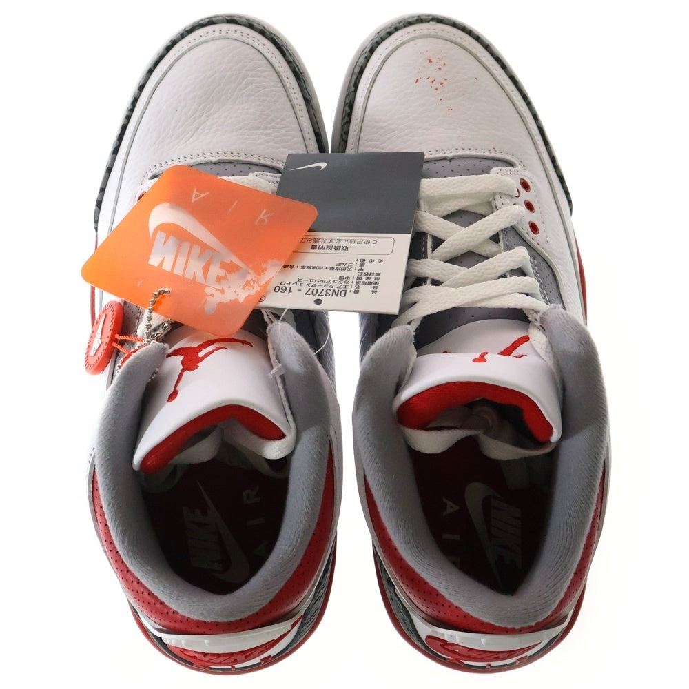 NIKE(ナイキ) AIR JORDAN 3 RETRO DN3707-160 エアジョーダン 3 レトロ ファイヤーレッド ハイカットスニーカー ホワイト/レッド US8/26.0cm