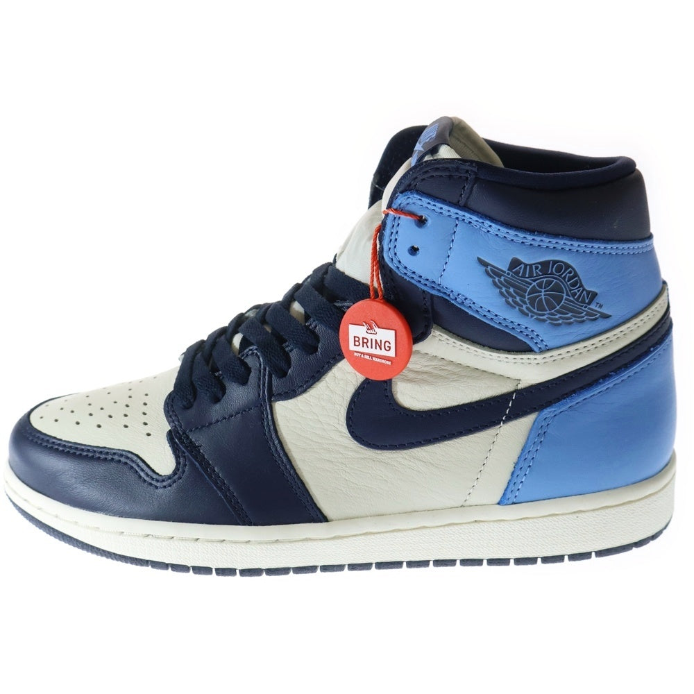 NIKE(ナイキ) AIR JORDAN1 RETRO HIGH OG OBSIDIAN UNIVERSITY BLUE 555088-140 エアジョーダン1 レトロ オブシディアン ハイカットスニーカー ブルー/ホワイト US9/27.0cm