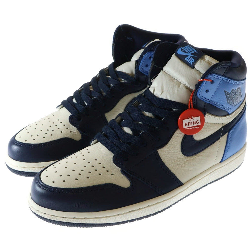 NIKE(ナイキ) AIR JORDAN1 RETRO HIGH OG OBSIDIAN UNIVERSITY BLUE 555088-140 エアジョーダン1 レトロ オブシディアン ハイカットスニーカー ブルー/ホワイト US9/27.0cm