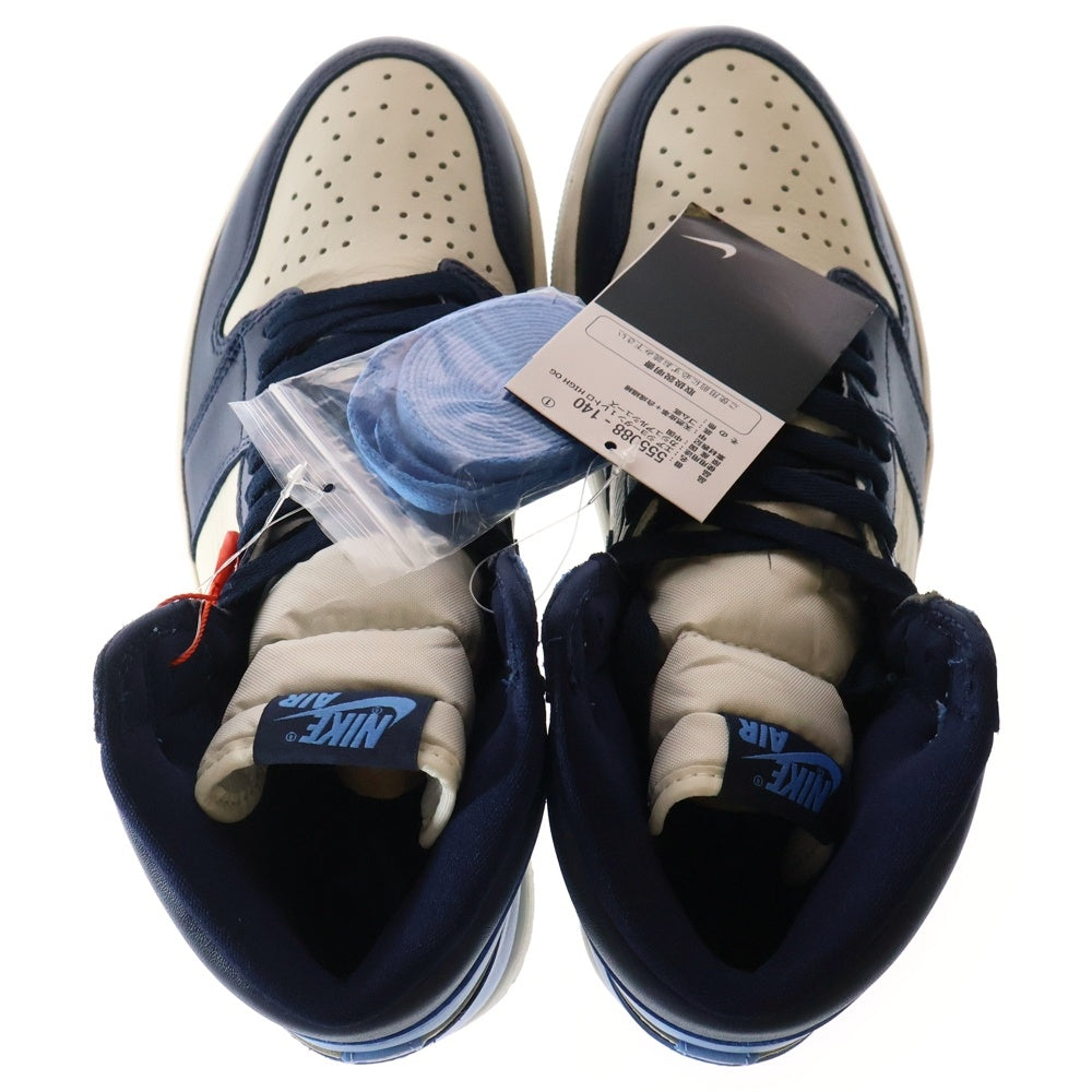 NIKE(ナイキ) AIR JORDAN1 RETRO HIGH OG OBSIDIAN UNIVERSITY BLUE 555088-140 エアジョーダン1 レトロ オブシディアン ハイカットスニーカー ブルー/ホワイト US9/27.0cm